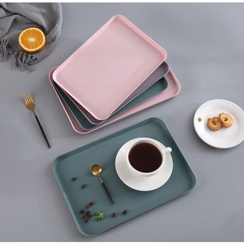 Home Nordic Rectangular Fruit Plate Tea Cup Water Cup Drain Tray Living Room Tea Tray Small Tray