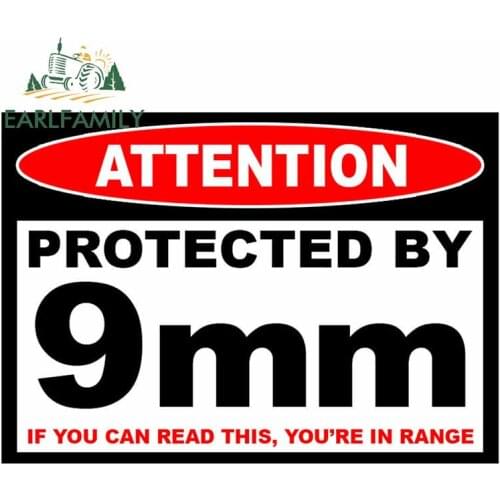 EARLFAMILY 13cm x 9.2cm For Warning Sign Funny Car Decal Sunscreen Car Stickers Bumper Vinyl Material Waterproof Decoration
