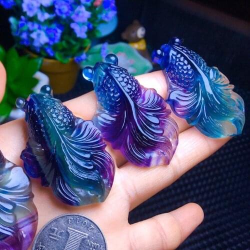 Loose beads fluorite carved fish/cat/horse/heart/fox shape pendant for DIY jewelry making FPPJ wholesale