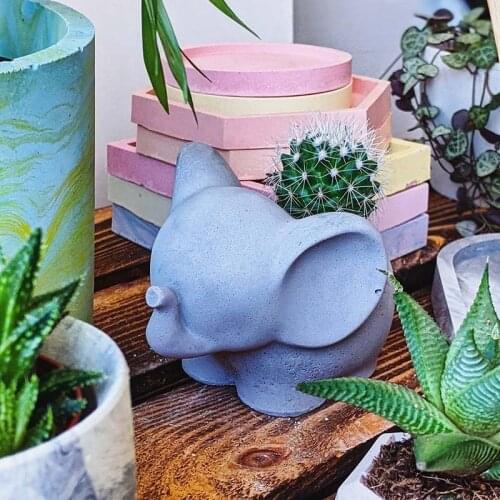 Elephant Concrete Planter Pot Mold Terrazzo Flower Pot Mold handmade jesmonite pot Mold Candle Holder Concrete Mold