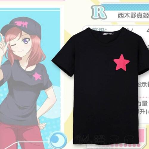Anime Love Live Cosplay T-shirt Maki Nishikino T shirt Summer Cotton Short-sleeve Men women Tees tops