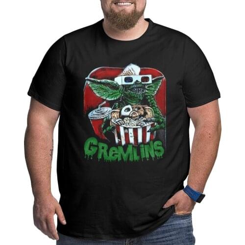 Gremlins T-Shirts for Men Gizmo Mogwai Monster Big Tall Tees Short Sleeve T Shirt Plus Size Big Size Large 4XL 5XL 6XL Clothes