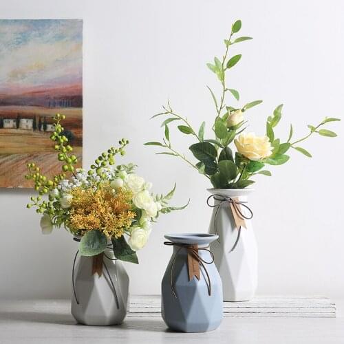 Home interior living room dining table artificial flower arrangement vase collocation ornament ceramic Nordic style ornament