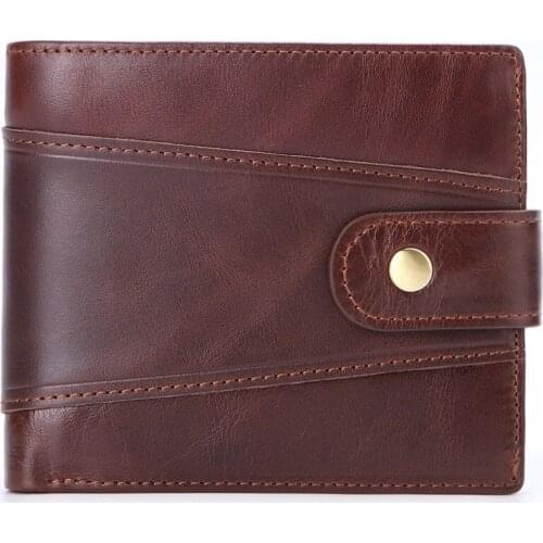 Cowhide Men Short Wallet Brand Fashion Purse with Coin Pocket 100% Genuine Leather Credit Card Holder Money Bag for Male