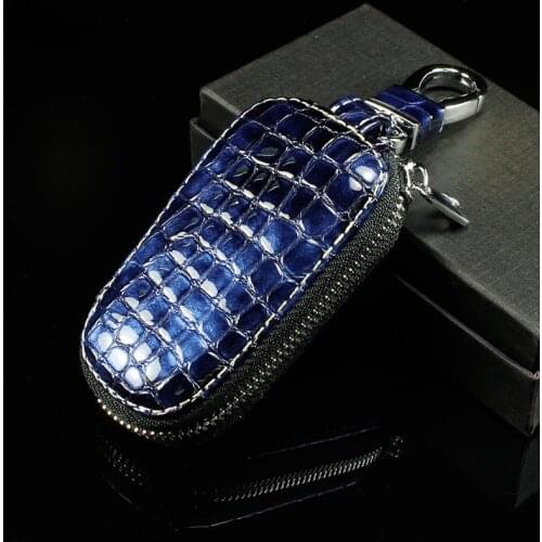 Crocodile Men Key Holder Housekeeper Leather Car Key Wallets Organizer Women Keychain Covers Zipper Case Bag Unisex Pouch Purse