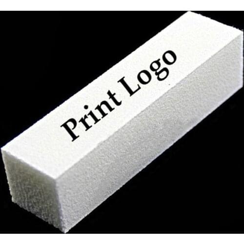 Factory Free Logo Print 4 Side White Block 5000pcs Manicure Buffer Washable Sponge Polished Nail File Nail Buffer Grinding Tools