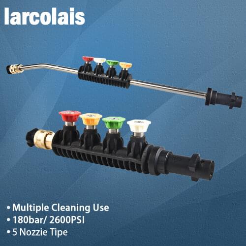 Car Washer Metal Jet Water Spray Lance Wand Nozzle for Karcher K Series Pressure Washer with 5 Quick Nozzle Tips K2 K3 K4 K5 K6