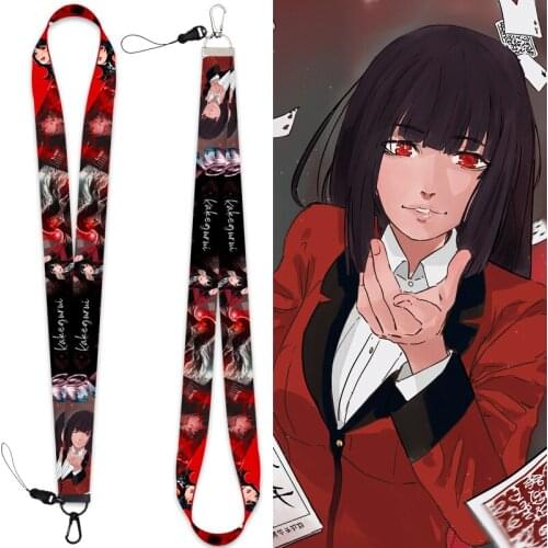 Mobile Phone Lanyard Kakegurui Japanese Anime Webbing Keychain Long Lanyard Combination Detachable Pendant