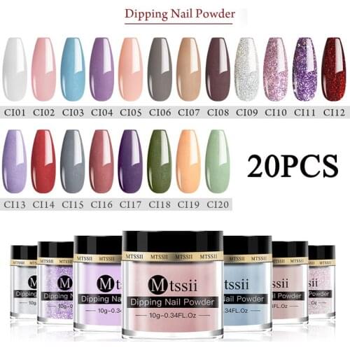 MTSSII Dipping Nail Powders Natural Dry Glitter Powders Nail Art Decorations Acrylic Pigment Nail Powder