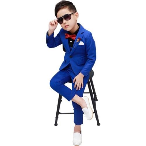 Brand New Boys Formal Wedding Party Suits Sets Children Blazer Vest pants Tie 4PCS Clothing Sets Kids Performances Dress Costume