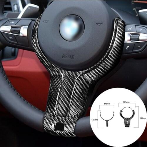 Steering Wheel Trims For BMW F20 F22 F30 F31 F32 F33 F36 F10 F06 F12 F13 F15 F16 M-sport Real Carbon Fiber Steering Wheel Cover
