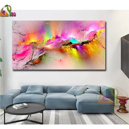 Full Round Square Diamond Painting Colorful Abstract Cloud DIY Mosaic Diamond Embroidery Cross Stitch Rhinestone Wall Art Decor
