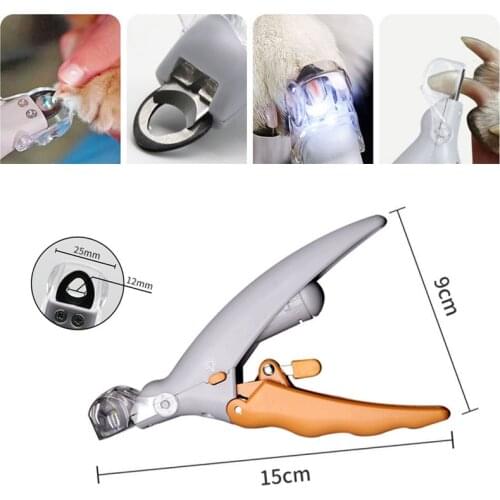 Pet Dog Cutter Professional Cat and Dog Nail Clipper Cutting Machine Beauty Scissors Animal Cat Locks Pet LED Light Nail Trimmer