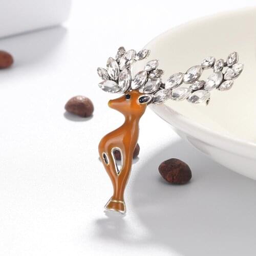 Wapiti Elk Drop Oil Brooch Christmas Sika Deer Brooches for Women Enamel Brooch Pins Jewelry Accessories