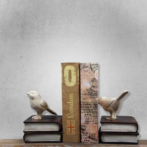 Nordic home furnishing ornament creative resin craft birds bookends hand made luxury gifts American village home decoration