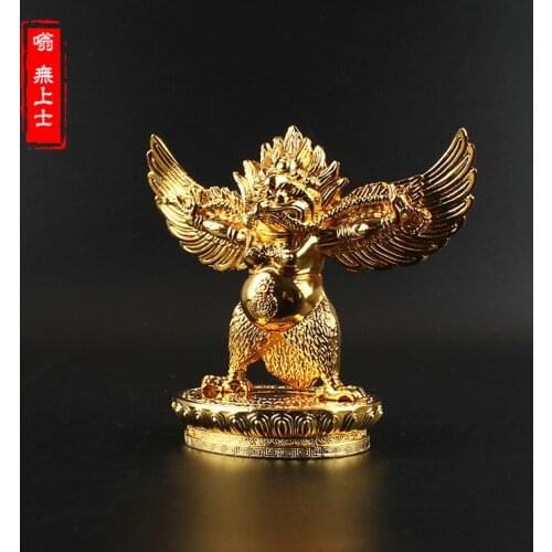 TOP GOOD # Greco-Buddhist HOME OFFICE Talisman family Protection # Nepal, Tibet, India Garuda Dhwaja Buddha statue 10CM tall