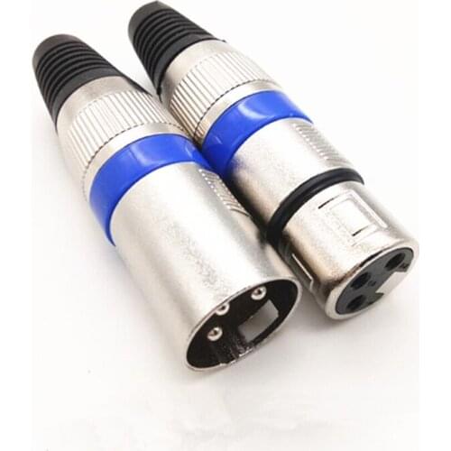 High quality Male Female 3Pin XLR Microphone Audio Cable Plug Connectors Cannon Cable Terminals 1pc Audio Jack OD 6MM Soldering