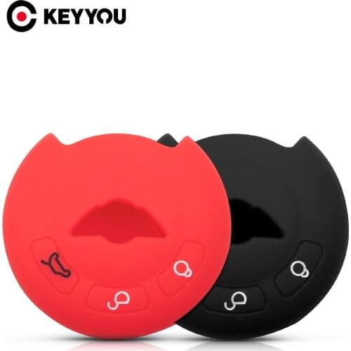 KEYYOU 3 Buttons Silicone Car Key Case Protector For BMW Mini Cooper R60 R56 Auto Accessories Cover Replacement Fob Car Styling