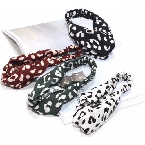 Novelty Leopard Print Spot Headbands For Women 4 Colors Summer Beach Face Washing Hair Accessories Elastic Hair Bands Bandanas