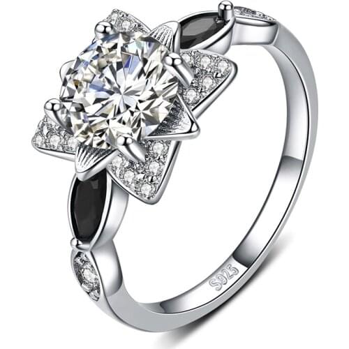 SODROV 925 Sterling Silver Jewelry Wedding Rings for Women Female Star Bijoux Life Leaf Silver 925 Jewelry G086