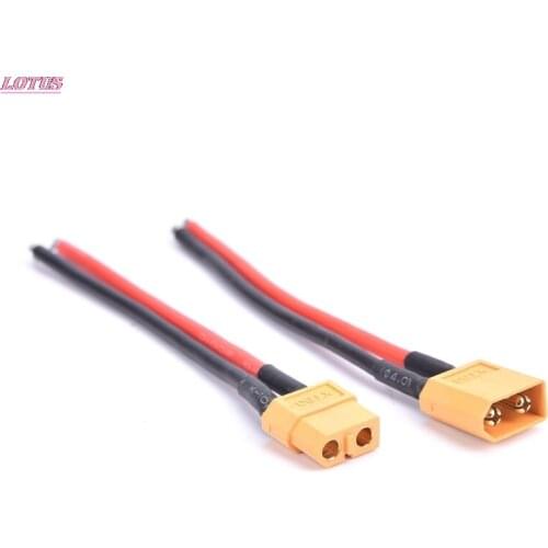 1set XT60 XT-60 Male+Female Bullet Connectors Plugs With Silicon 14 AWG Wire For RC Lipo Battery (1 Pair) Banana Plug Connectors