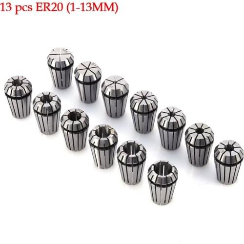 13Pcs/set ER20 Accuracy 0.02mm Spring Collet Set For CNC milling lathe tool Engraving machine