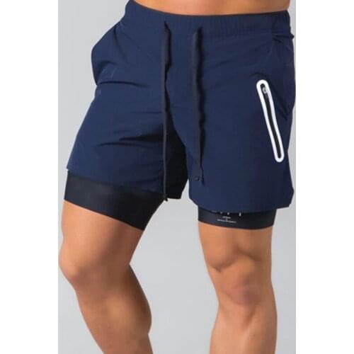 2020 New Running Shorts Men 2 In 1 Double-deck Quick Dry Gyms Sport Shorts Fitness Jogging Workout Shorts Men Sports Short Pants
