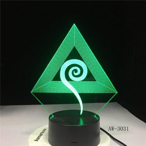 Triangle Desgin 3D Night Lamp Changing Nightlight Atmosphere Light 3D Mood Touch Lamp Home Decor Office Light Party Deco AW-3103