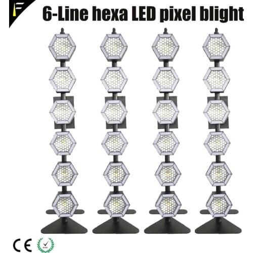 4units 6x100W 6-Line Hexa COB LED RGB/Warm/Cold Sun Light Stage Back Light Pixel Deco Lighting fit Music Concert with FlightCase