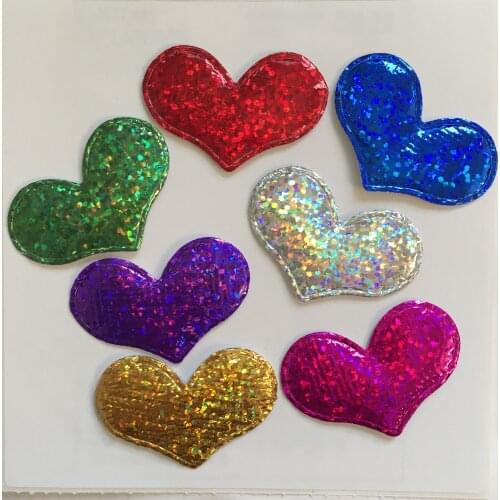 40pcs 38mm Padded Heart Applique Wedding /Christmas Decoration Craft DIY Random Mix A59A