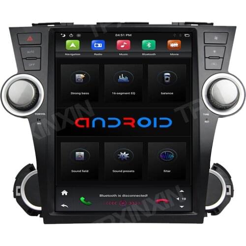 Tesla Style Android 9.0 6 Core Car GPS Navigation For Toyota Highlander 2007-2013 Stereo Headunit Multimedia Player Auto Radio