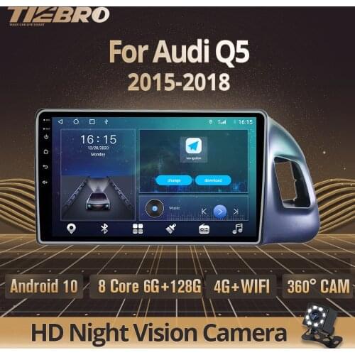 2DIN Android10.0 Car Radio For Audi Q5 2015-2018 Stereo Receiver GPS Navigation Auto Radio Car Multimedia Player NO2DIN DVD IGO