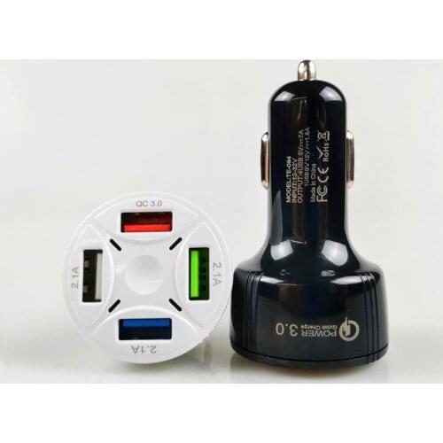 4 Ports USB Car Charger 32V Quick Charge 3.0 Fast Car Charger Lighter For Samsung Huawei Xiaomi iphone Mobile Phone Car Charger