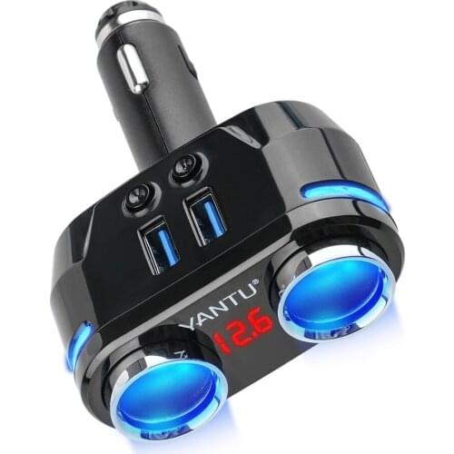 SOONHUA 3.1A Dual USB Car Charger Car Cigarette Lighter 12V 24V Socket Splitter Smart Protection Power Adapter With LED Display