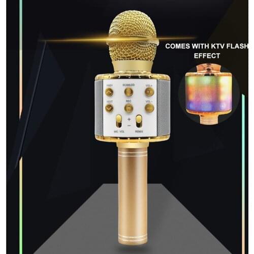 Bluetooth Microphone Support Recording Song Portable Wireless Microphone With Flashing Lights Home Audio And Video Equipment