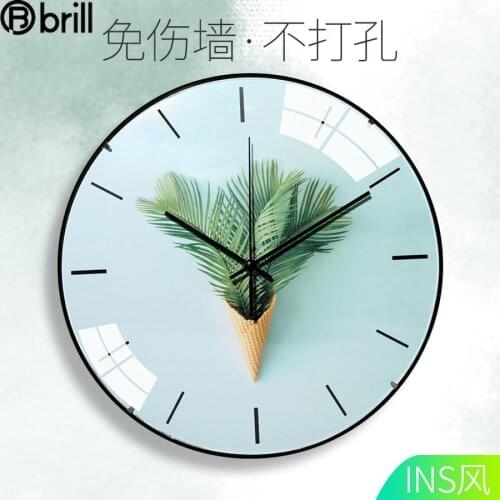 Nordic Creative Large Wall Clock Glass Kitchen Clock Mechanism Silent Clocks Wall Home Decor Living Room Lreloj Pared Decorativo