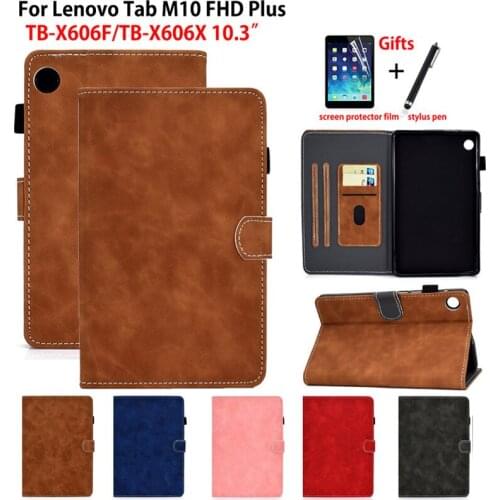 Case For Lenovo Tab M10 FHD Plus TB-X606F X606X 2020 10.3" Cover Funda Tablet Protective Flip Stand Shell Capa Coque +Gift