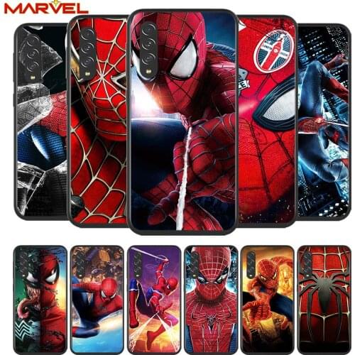 Spiderman Marvel for Samsung Galaxy A90 A80 A70 A60 A50 A40 A2Core A10 M31 M21 M60 M40 M30 Soft Black Phone Case