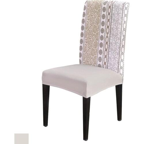 Flower Rose Plant Pattern Line Chair Cover Spandex Elastic Printing Dining Chair Kitchen Seat Case Stretch