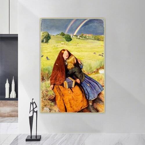 John Everett Millais《Blind Girl》Canvas Oil Painting Artwork Poster Picture Wall Hanging Decor Home Living Room Decoration