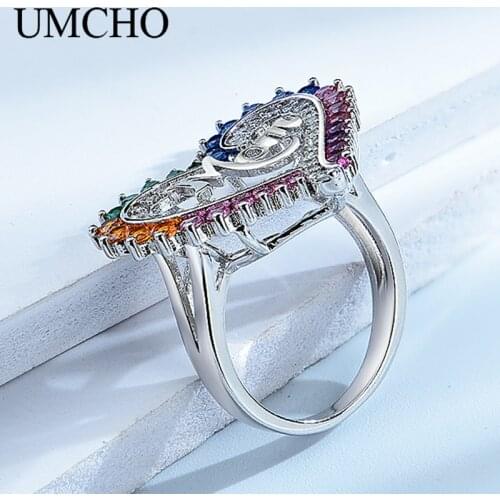 UMCHO Elegant Pendants 925 Sterling Silver Jewelry Created Heart Shaped Character Mom Rings Wedding For Mom Gift