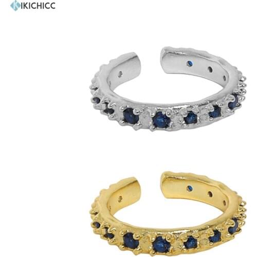 KIKICHICC 925 Sterling Silver Gold Thick Large Resizable Rings Women Adjustable Women Fine Jewelry Crystal CZ Luxury Circle