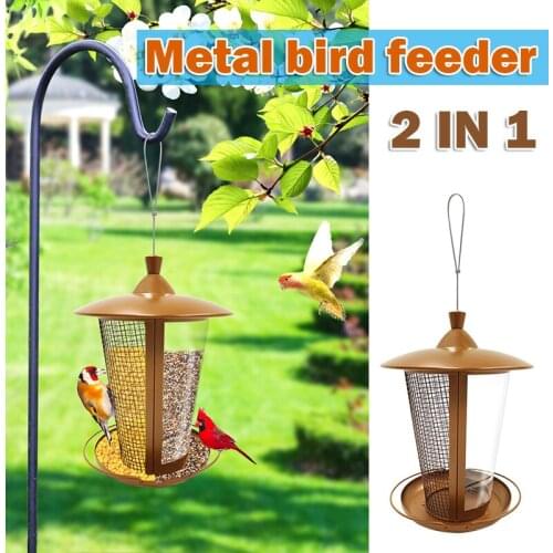 Bird Feeder 2 in 1 Wild Bird Feeders for Outside Metal Bird Feeder for Outdoor Hanging House Seed Feeder for Garden Yard WXV Sa