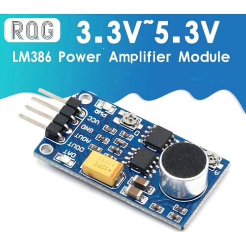 LM386 Audio Power Amplifier Module Sound Detection Sensor Voice Sensor Board for Ambient Sound Detection