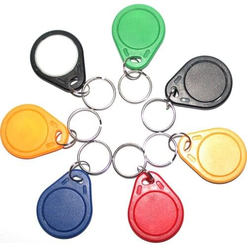 LPSECURITY 100pcs writable Tokens 13.56MHz chip Tags IC Card Key Chain Card for RFID reader keypad access control system
