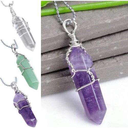 Mix Crystal Stone Opal Malachite Lapis Green Howlite Stone Onyx Rose Pink Quartz Carnelian Faceted Bead Twining Pendant 1PCS