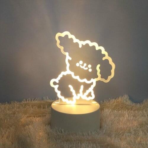 3d Night Light Cartoon Projection Stereo Creative Warm Girl Heart Dream Bedroom Bedside Lamp Activity Gift