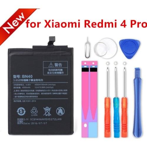 100% New 4000mAh BN40 Battery for Xiaomi Redmi 4 Pro Battery Redmi 4 Prime 3G RAM 32G ROM Edition-in Stock