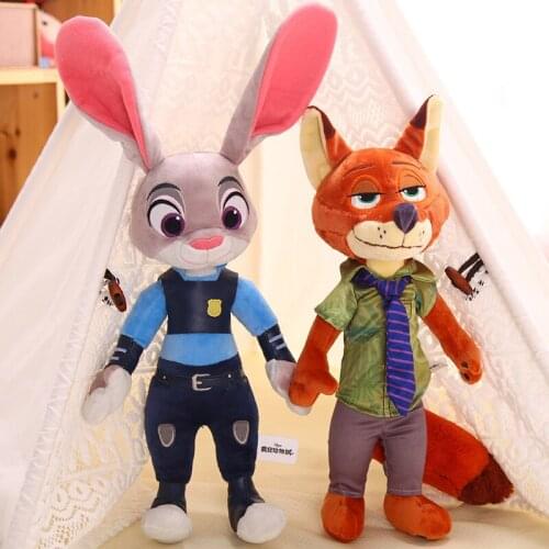 New Arrival 40cm 60cm Disney Zootopia Nick Wilde Judy Hopps Stuff Plush Cute Hot Toy Doll Model Gift for Children Birthday gift