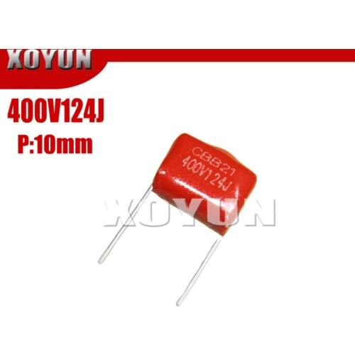10PCS 400V124J 124J400V 400V120NF 400V0.12UF Pitch 10MM 400V 124J CBB Polypropylene film capacitor